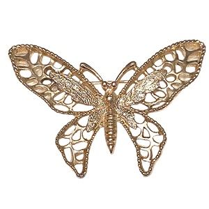 Vintage Sarah Coventry Butterfly Brooch Gold